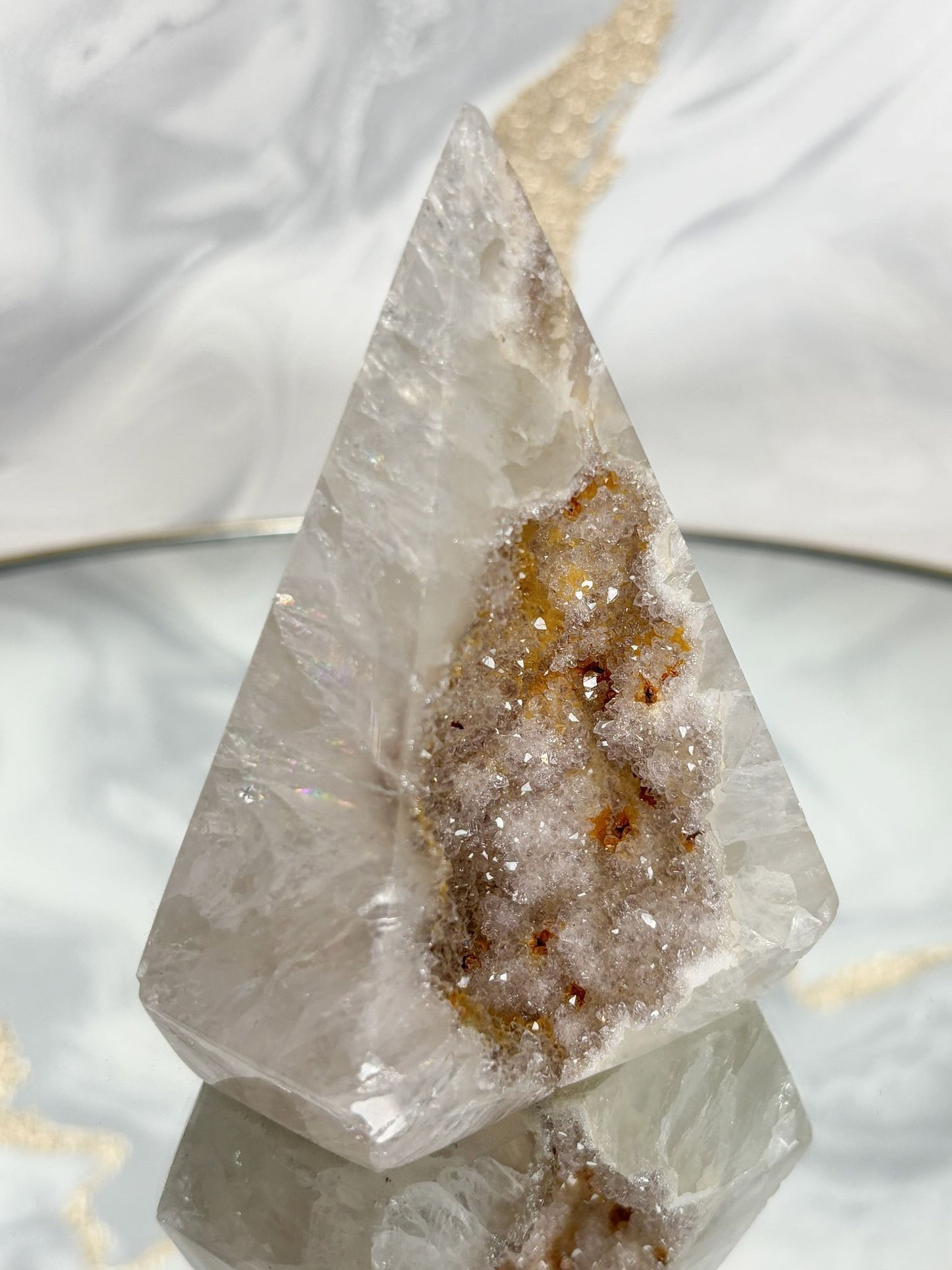 Achat-Diamant mit Kristalldruse