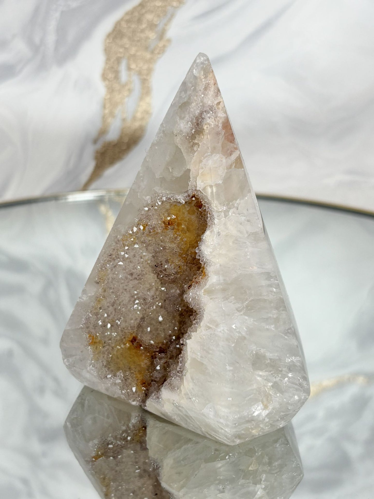 Achat-Diamant mit Kristalldruse