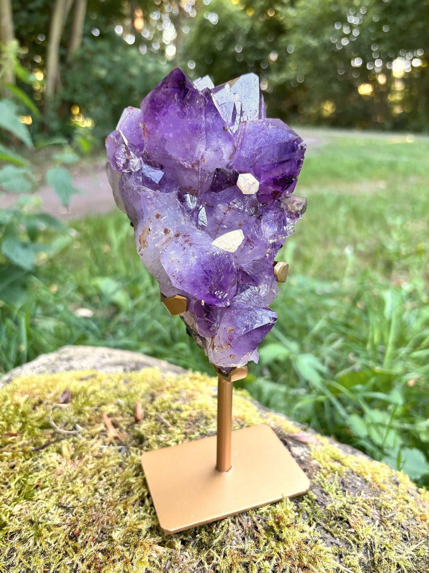Amethyst Spitzen mit Calcit