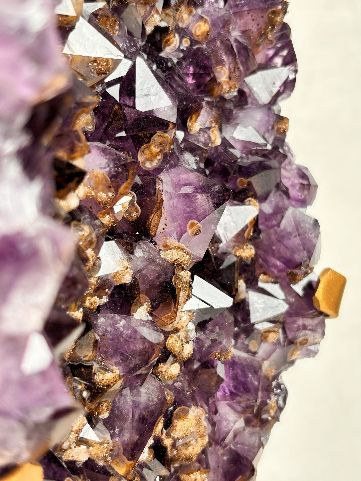 Dunkler Amethyst mit viel Goethit