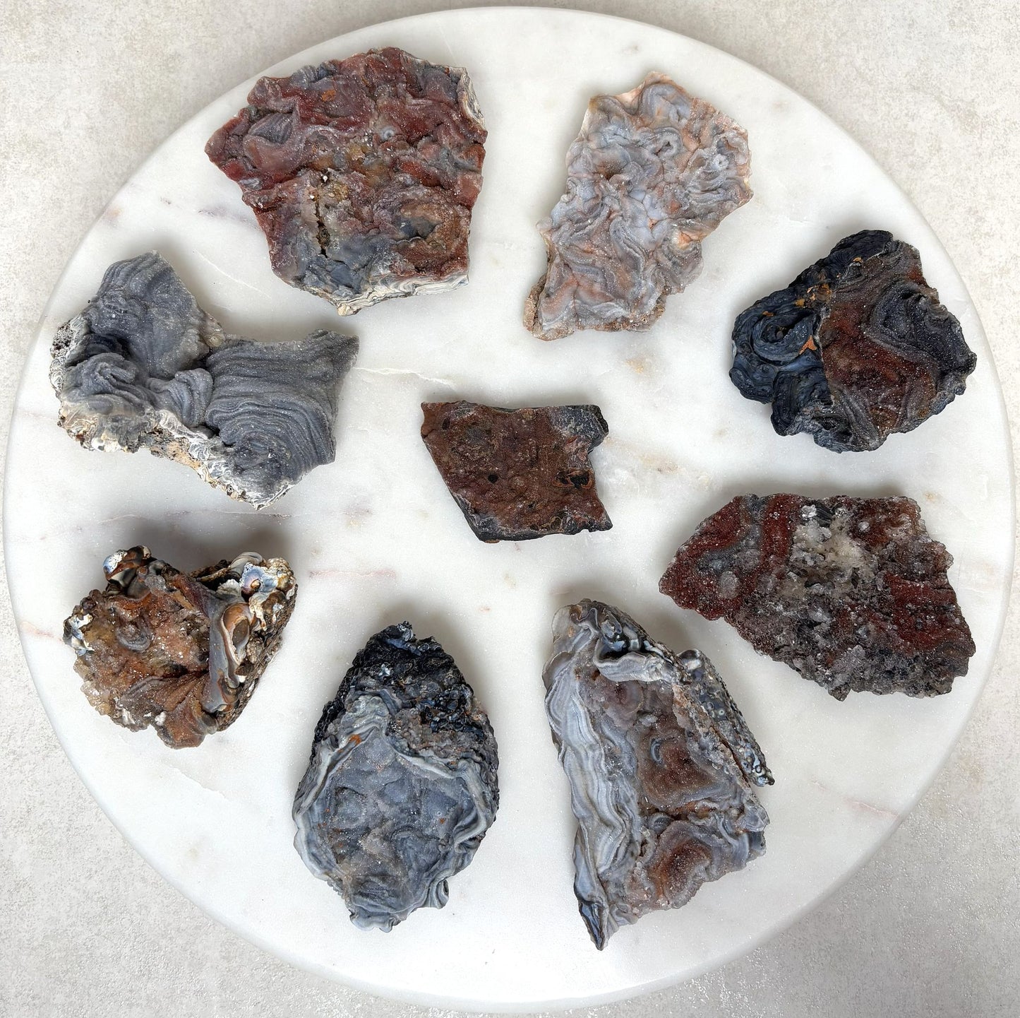 Chalcedon Stücke Set (8 Stück)