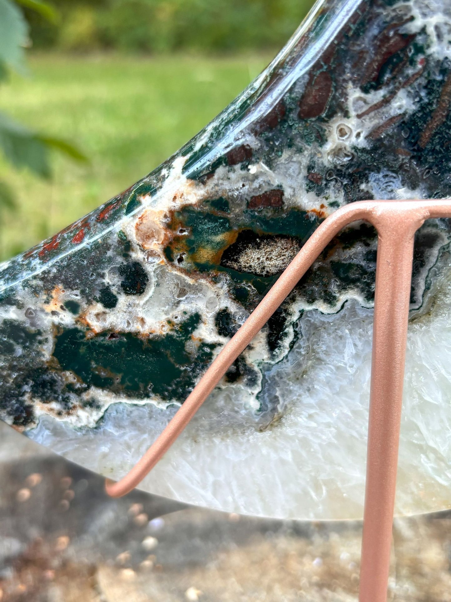 Grüner Jaspis & Achat Mond