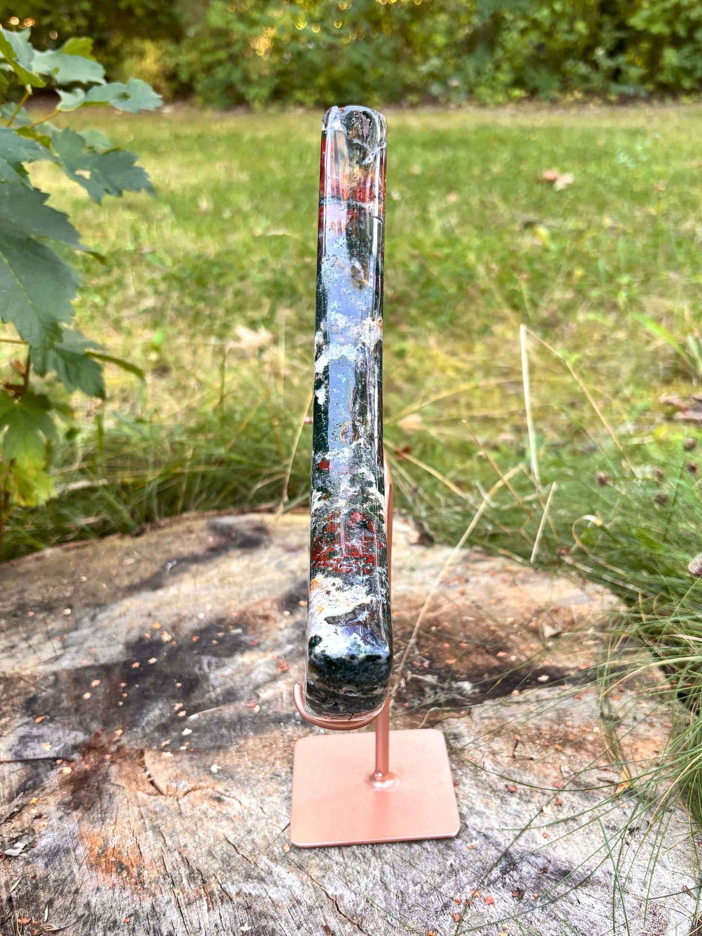 Grüner Jaspis & Achat Mond