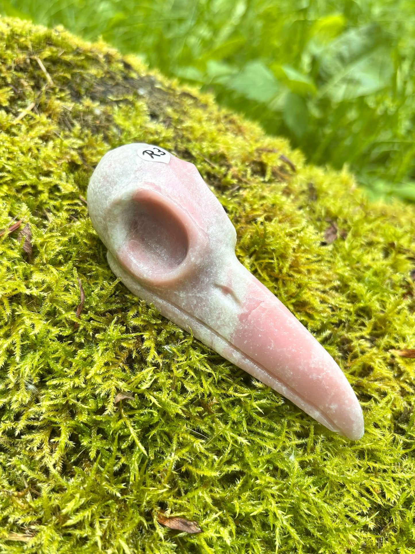 Krähen Schädel Pinker Opal