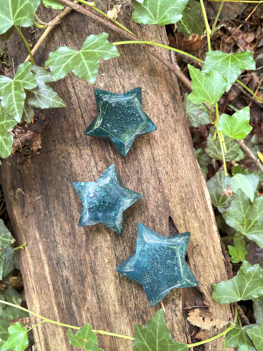 Kleine Moosachat Sterne