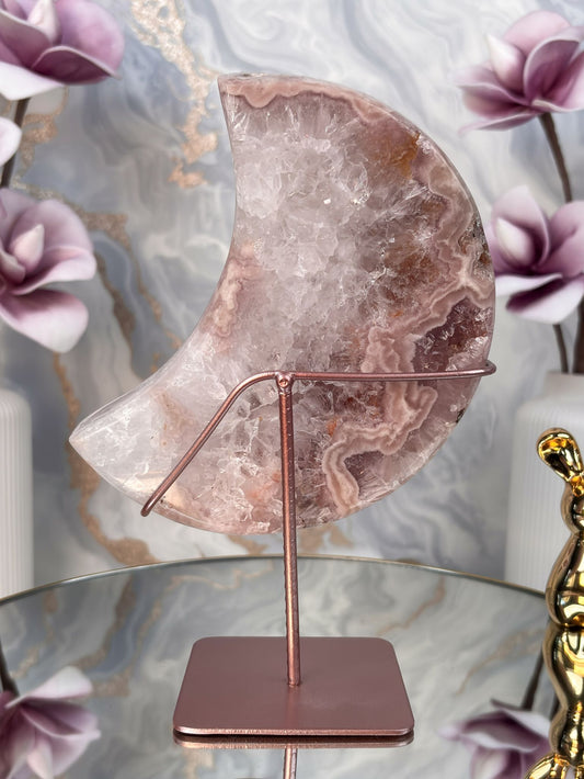 Pink Amethyst & Quarz Mond Nr. 1
