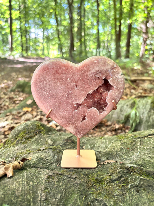 Pinker Amethyst Herz Klein