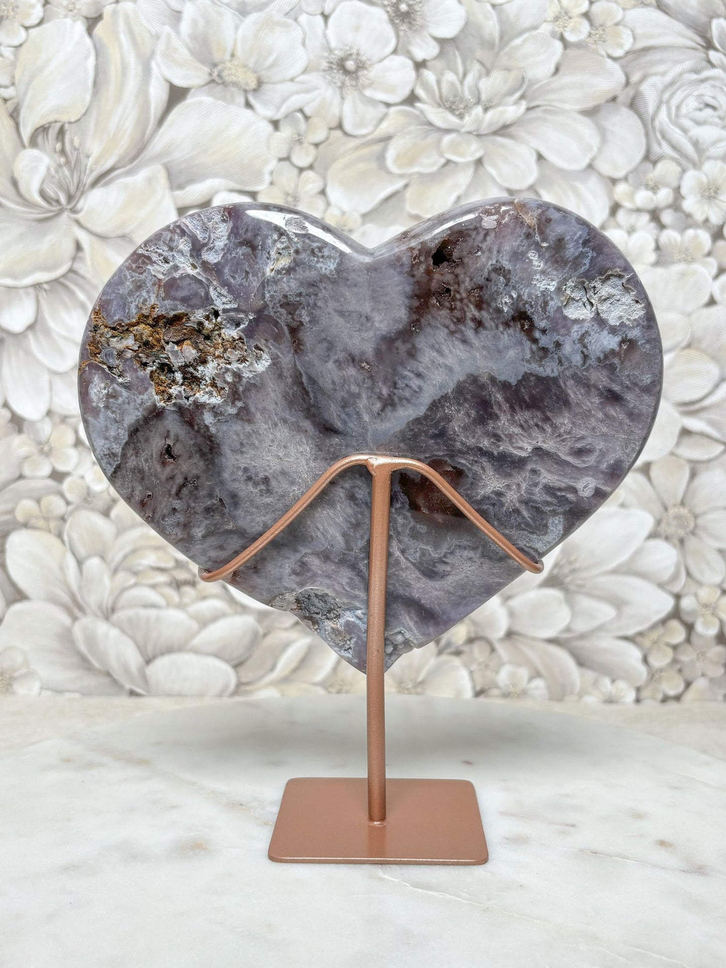 Pinker Amethyst Herz Groß