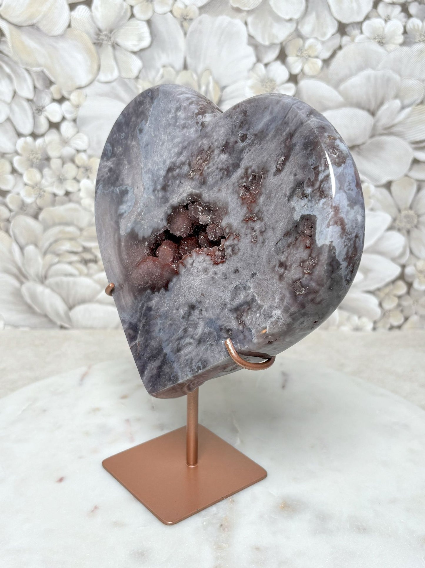 Pinker Amethyst Herz Groß