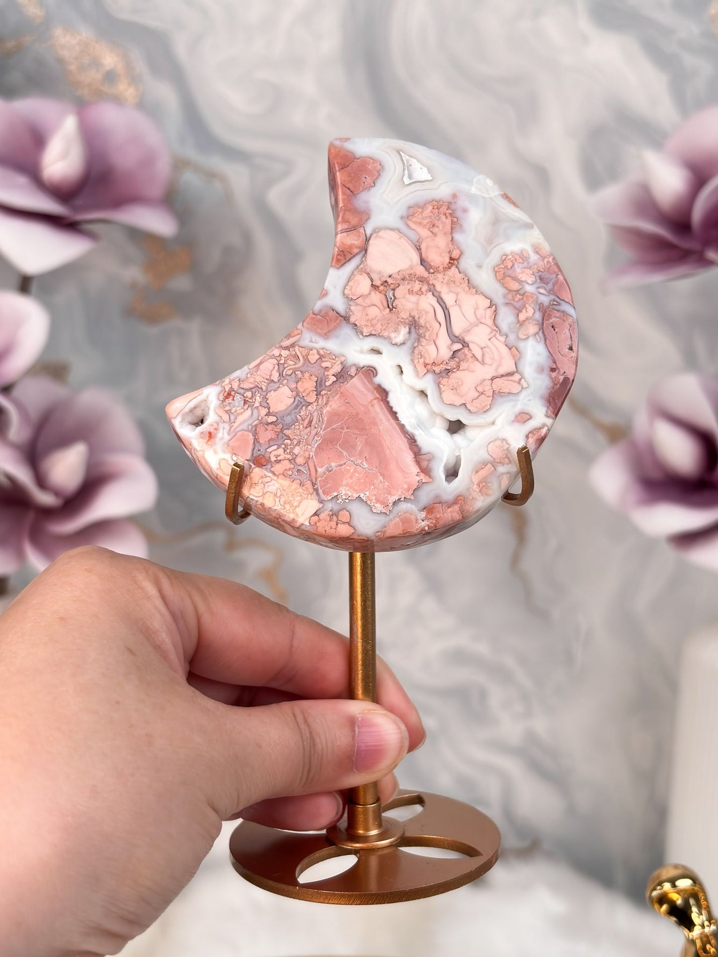 Pinker Achat / Cotton Candy Achat Mond 3