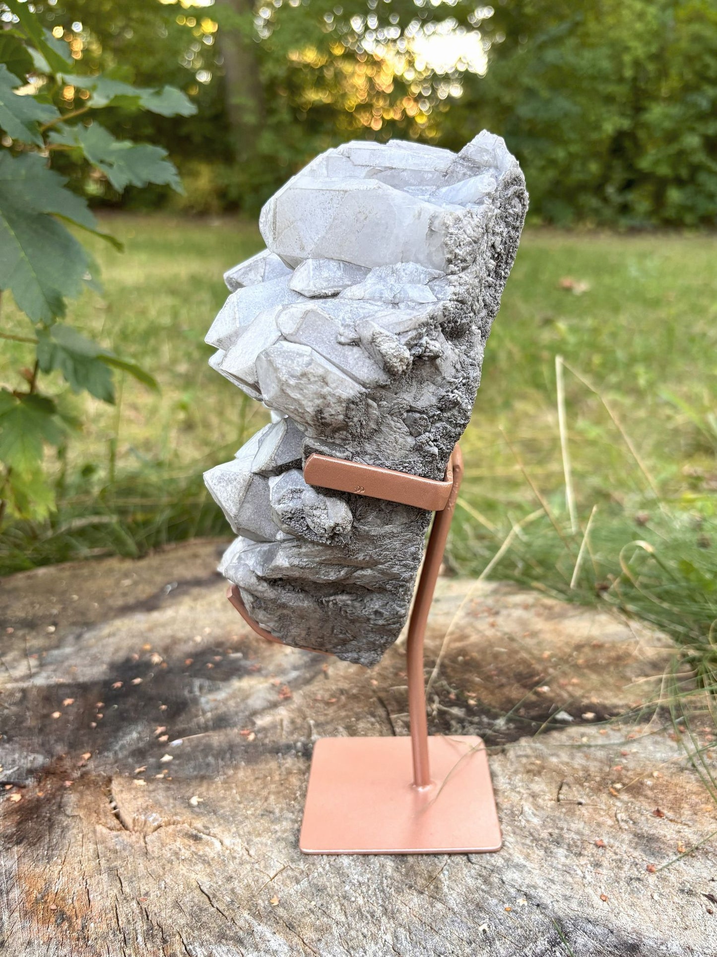 Weißer Kerzenquarz / Lemurian Cluster