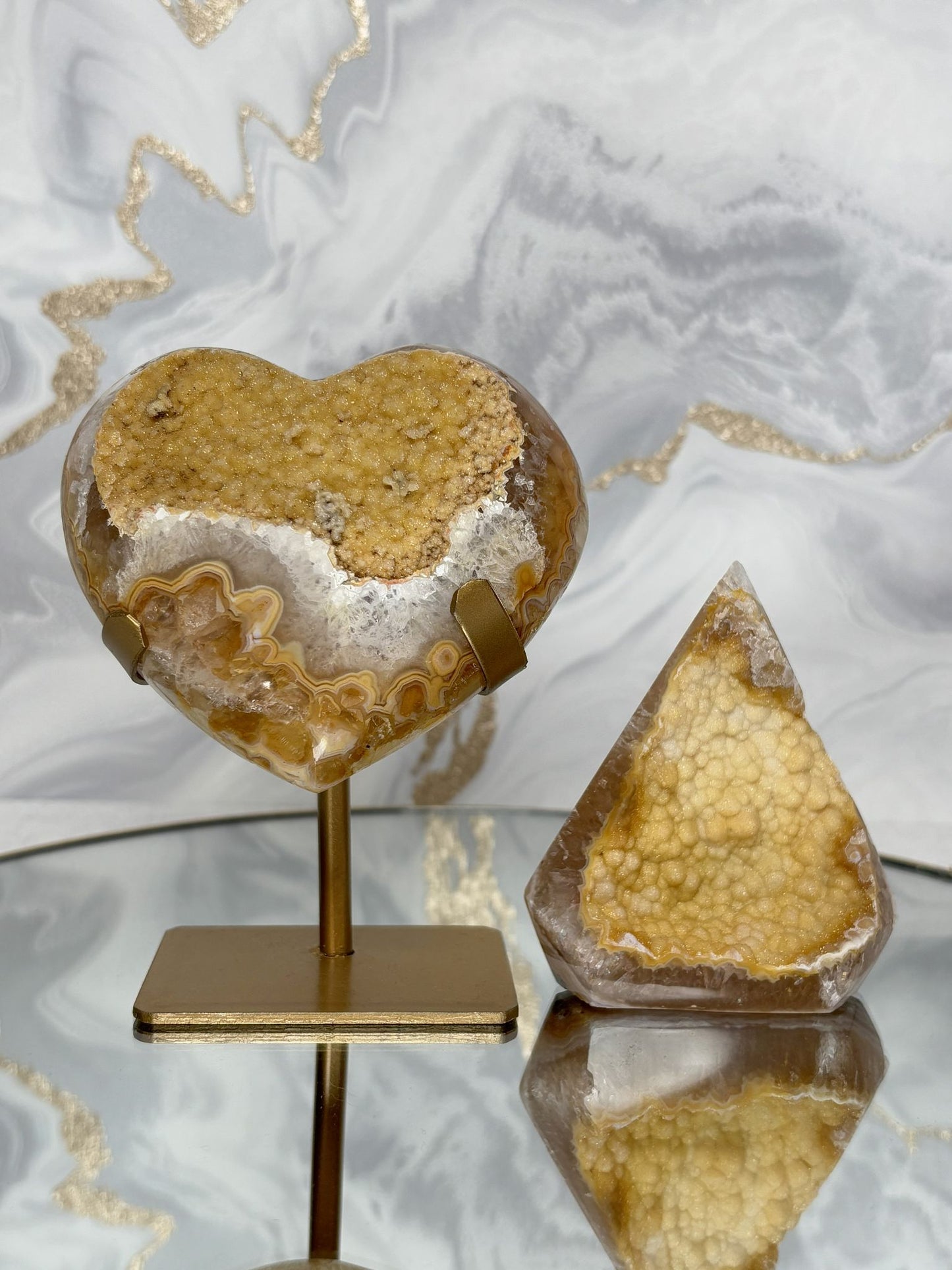 Set: Goldenes Herz & Diamant