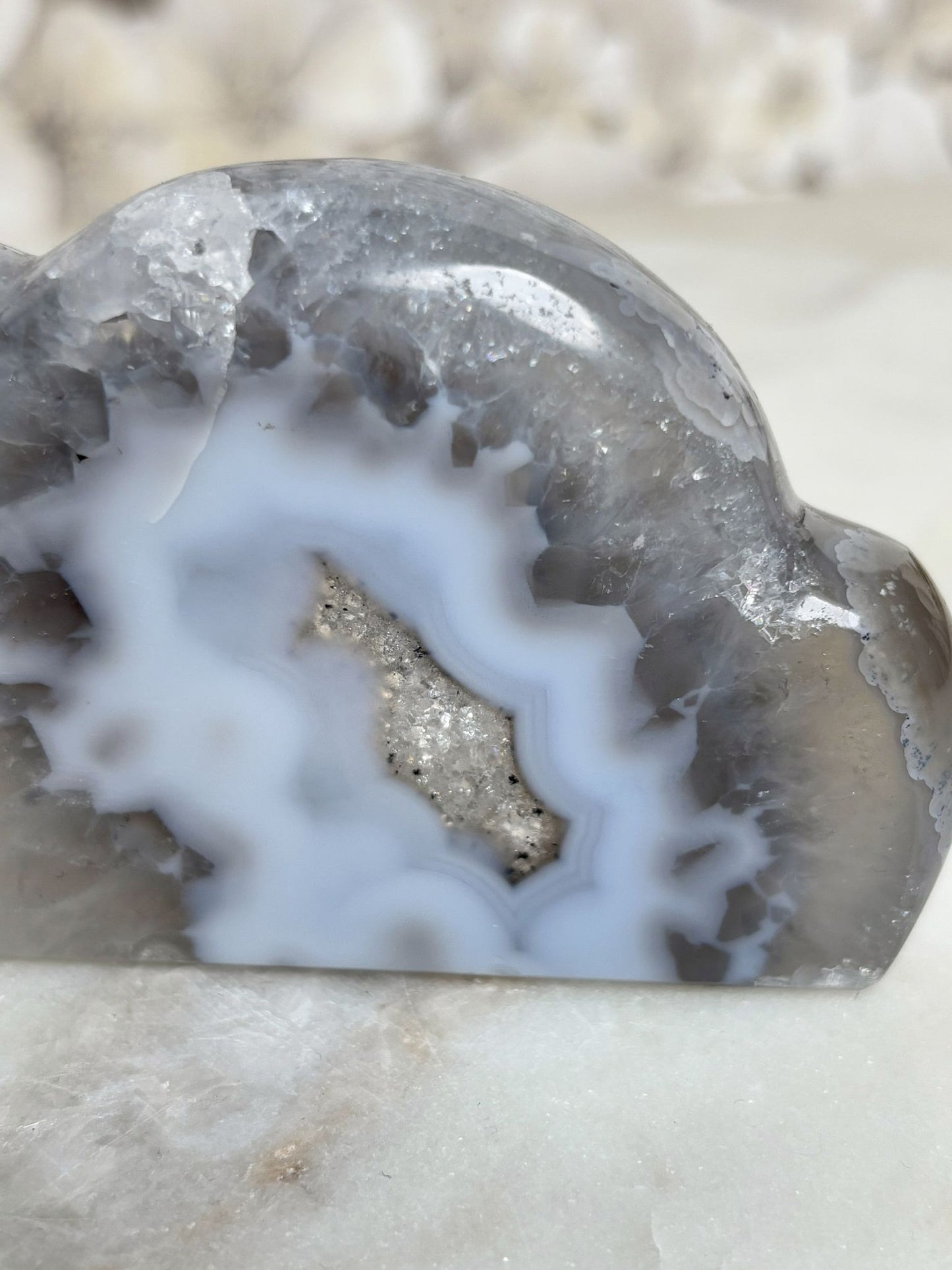 Achat Wolke mit Glitzercalcit