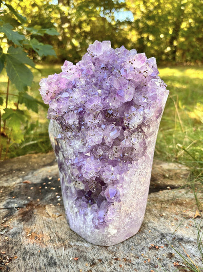 Amethyst Cluster mit Goethit