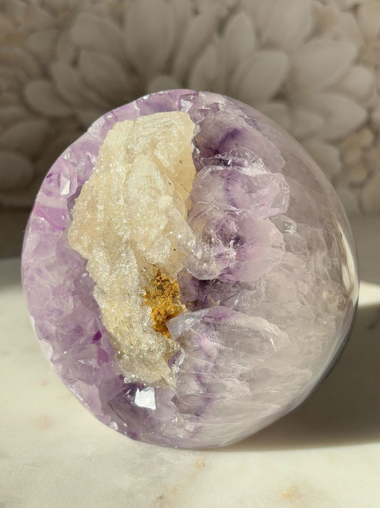 Amethyst Kugel mit Glitzer Calcit