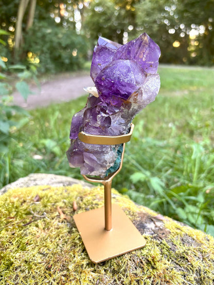 Amethyst Spitzen mit Calcit