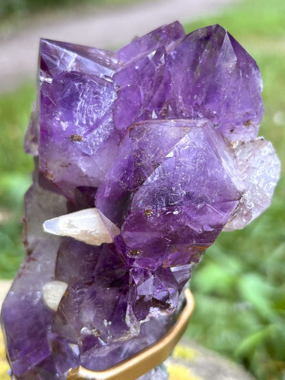 Amethyst Spitzen mit Calcit