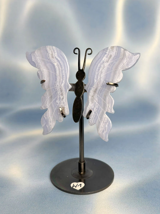 Blauer Spitzenachat / Blue Lace Agate Schmetterlinge