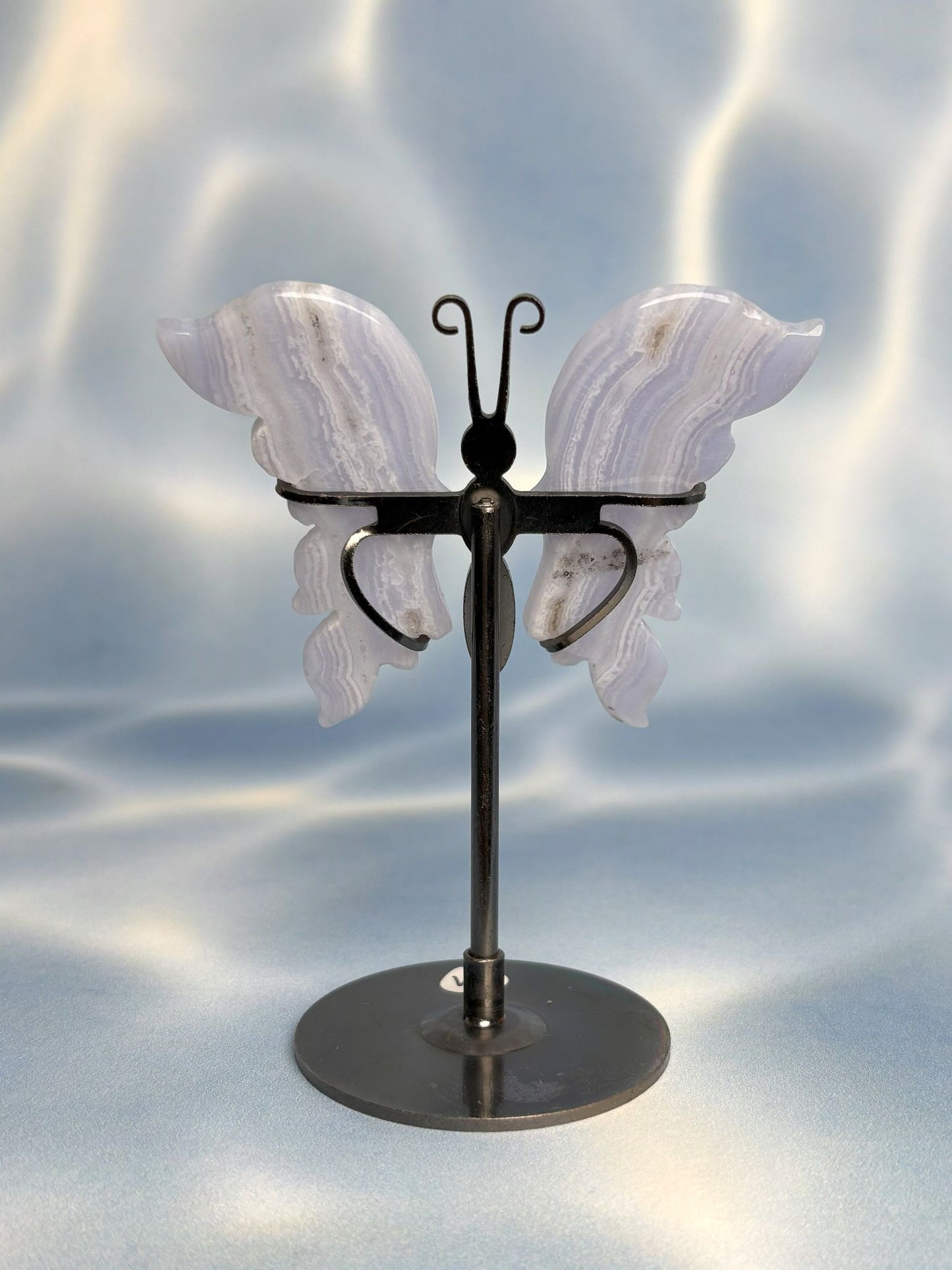 Blauer Spitzenachat / Blue Lace Agate Schmetterlinge