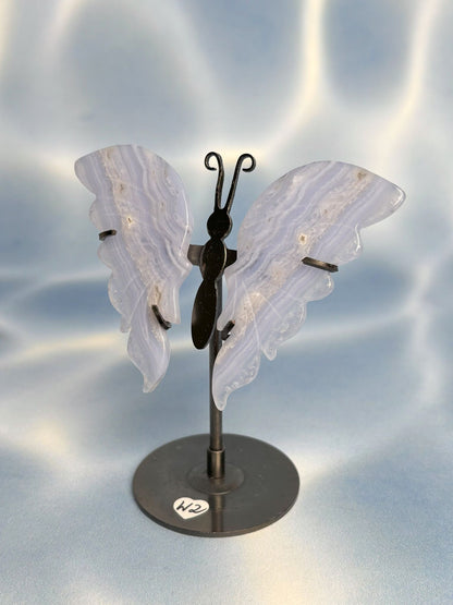 Blauer Spitzenachat / Blue Lace Agate Schmetterlinge