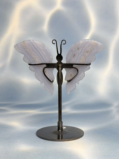 Blauer Spitzenachat / Blue Lace Agate Schmetterlinge