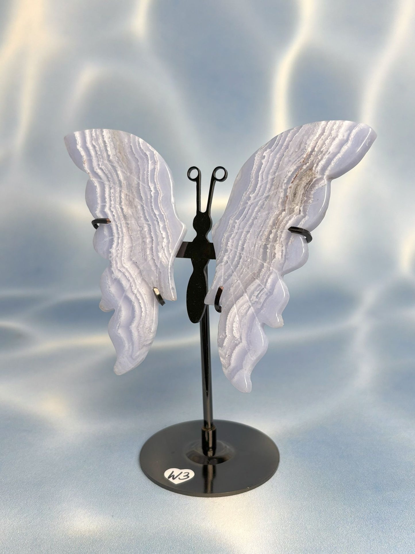 Blauer Spitzenachat / Blue Lace Agate Schmetterlinge