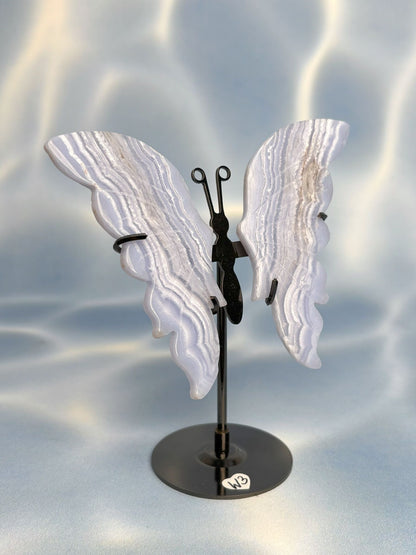 Blauer Spitzenachat / Blue Lace Agate Schmetterlinge