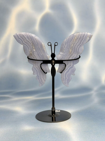 Blauer Spitzenachat / Blue Lace Agate Schmetterlinge