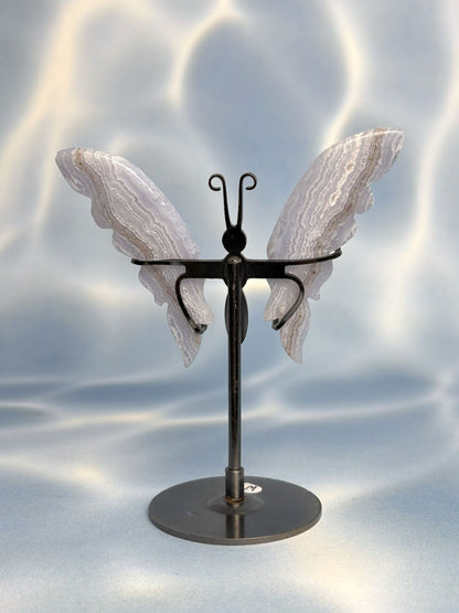 Blauer Spitzenachat / Blue Lace Agate Schmetterlinge