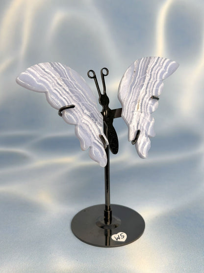 Blauer Spitzenachat / Blue Lace Agate Schmetterlinge