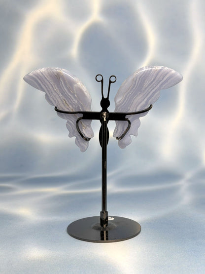 Blauer Spitzenachat / Blue Lace Agate Schmetterlinge