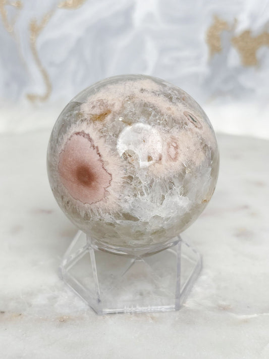 Grünquarz Blumenachat Kugel Nr. 1