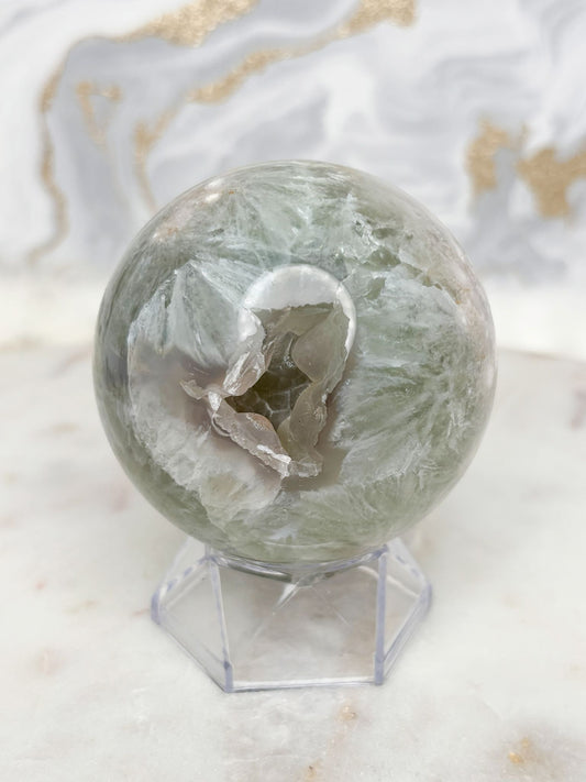 Grünquarz Blumenachat Kugel Nr. 2