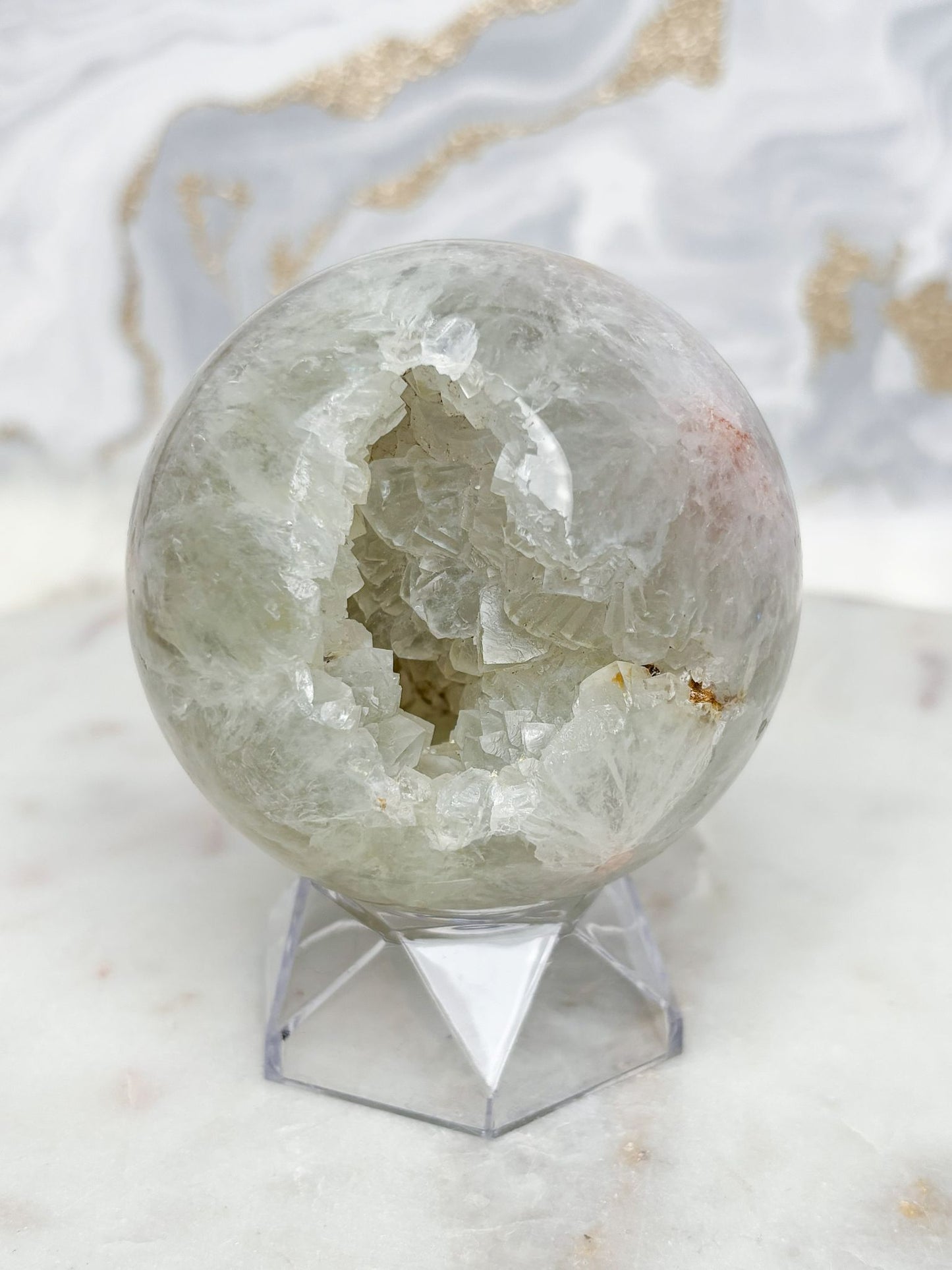 Grünquarz Blumenachat Kugel Nr. 3