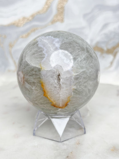 Grünquarz Blumenachat Kugel Nr. 4