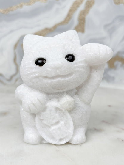 Dolomit Figur Nr. 10 (Glückskatze)