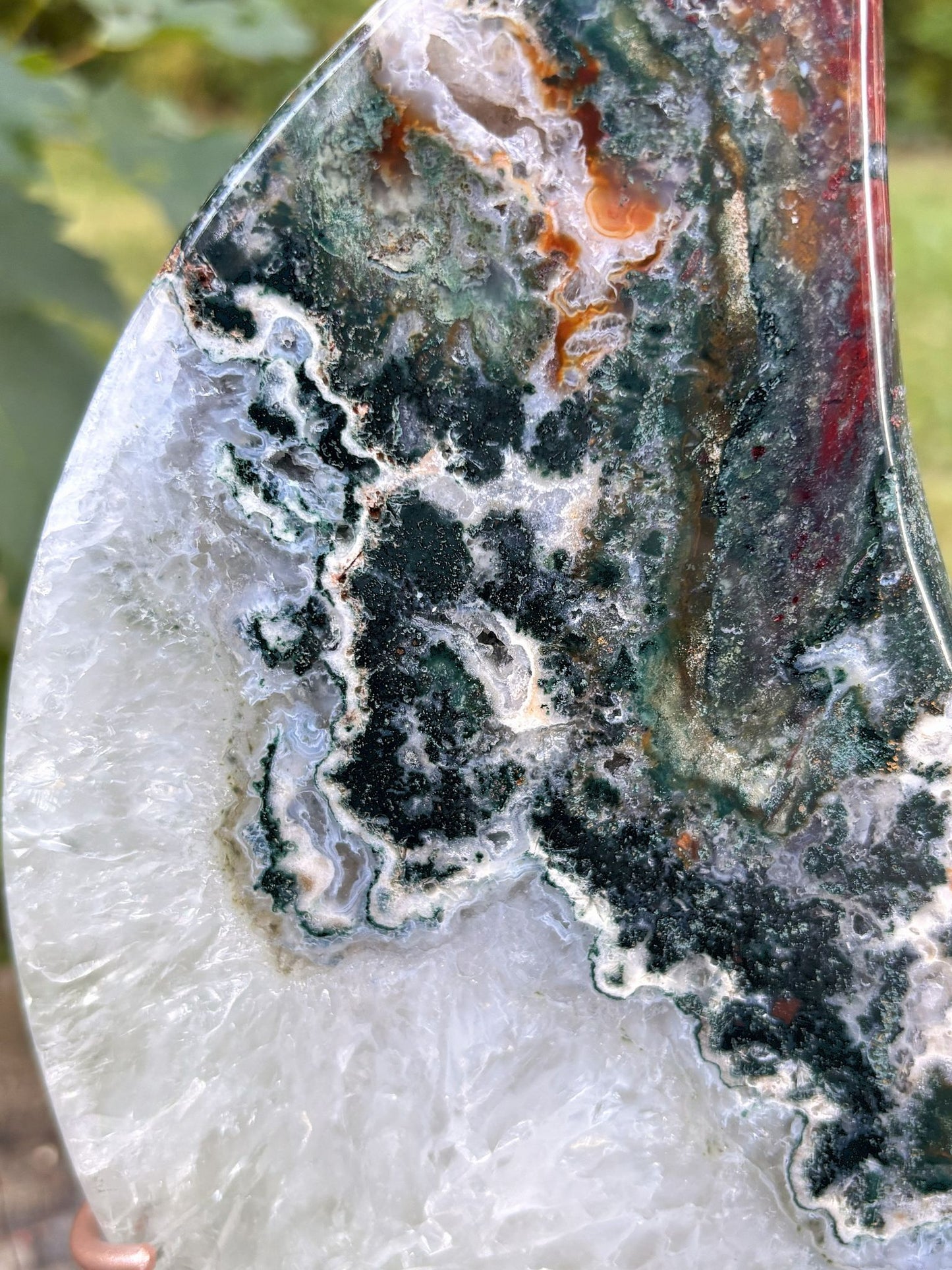 Grüner Jaspis & Achat Mond