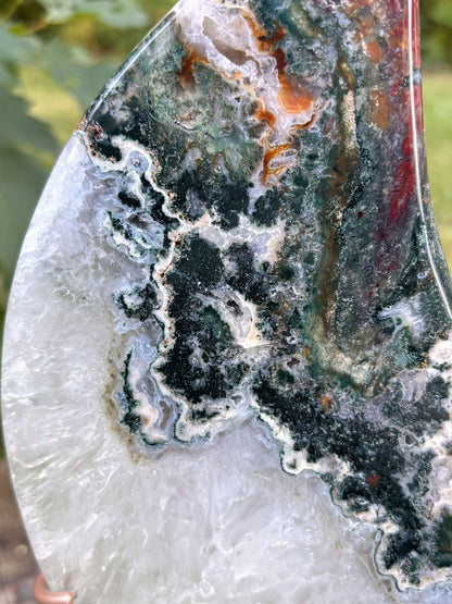 Grüner Jaspis & Achat Mond