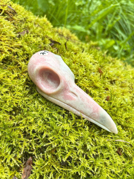 Krähen Schädel Pinker Opal