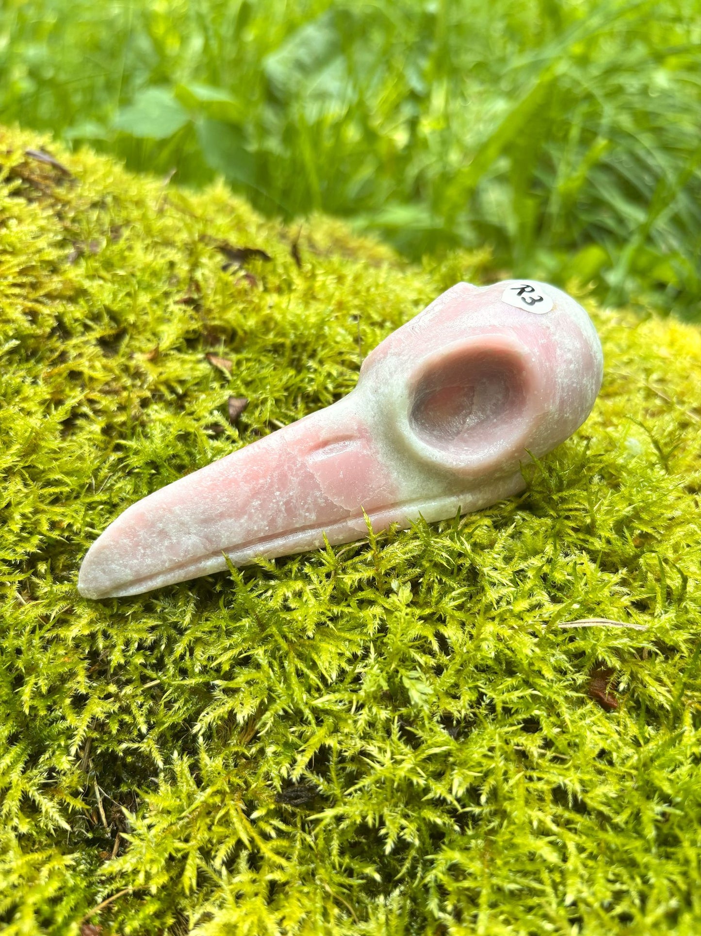 Krähen Schädel Pinker Opal