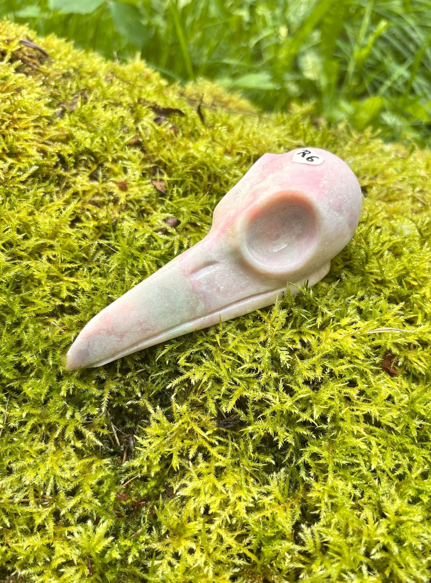 Krähen Schädel Pinker Opal