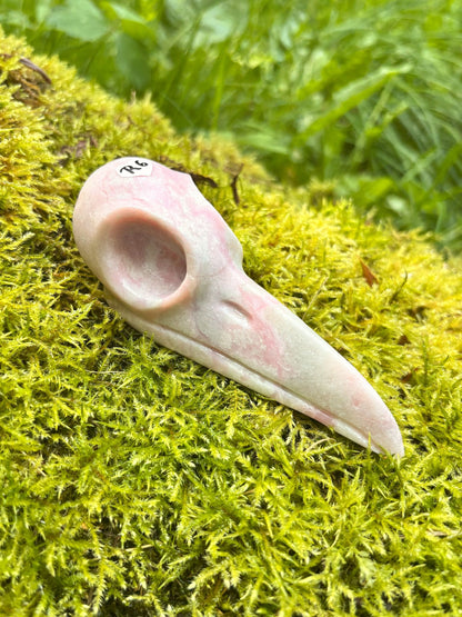 Krähen Schädel Pinker Opal