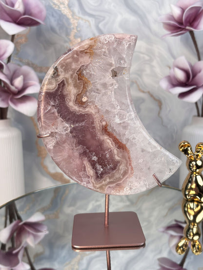 Pink Amethyst & Quarz Mond Nr. 1