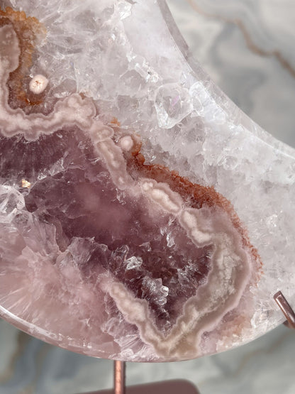 Pink Amethyst & Quarz Mond Nr. 1
