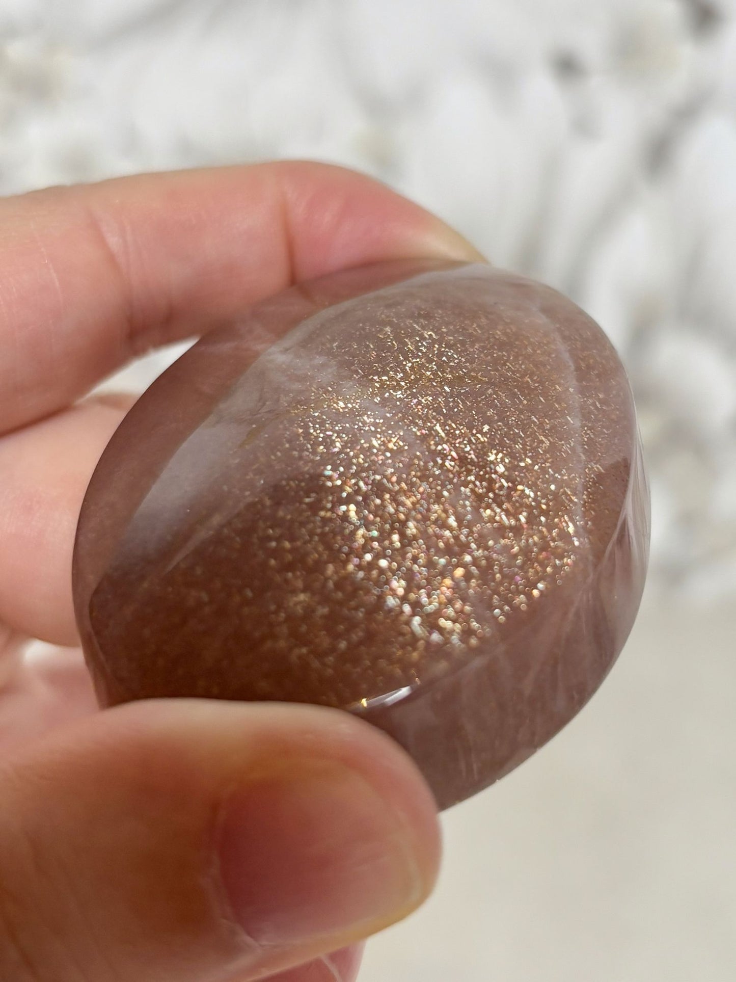 Pfirsich Mondstein & Sonnenstein Handstein