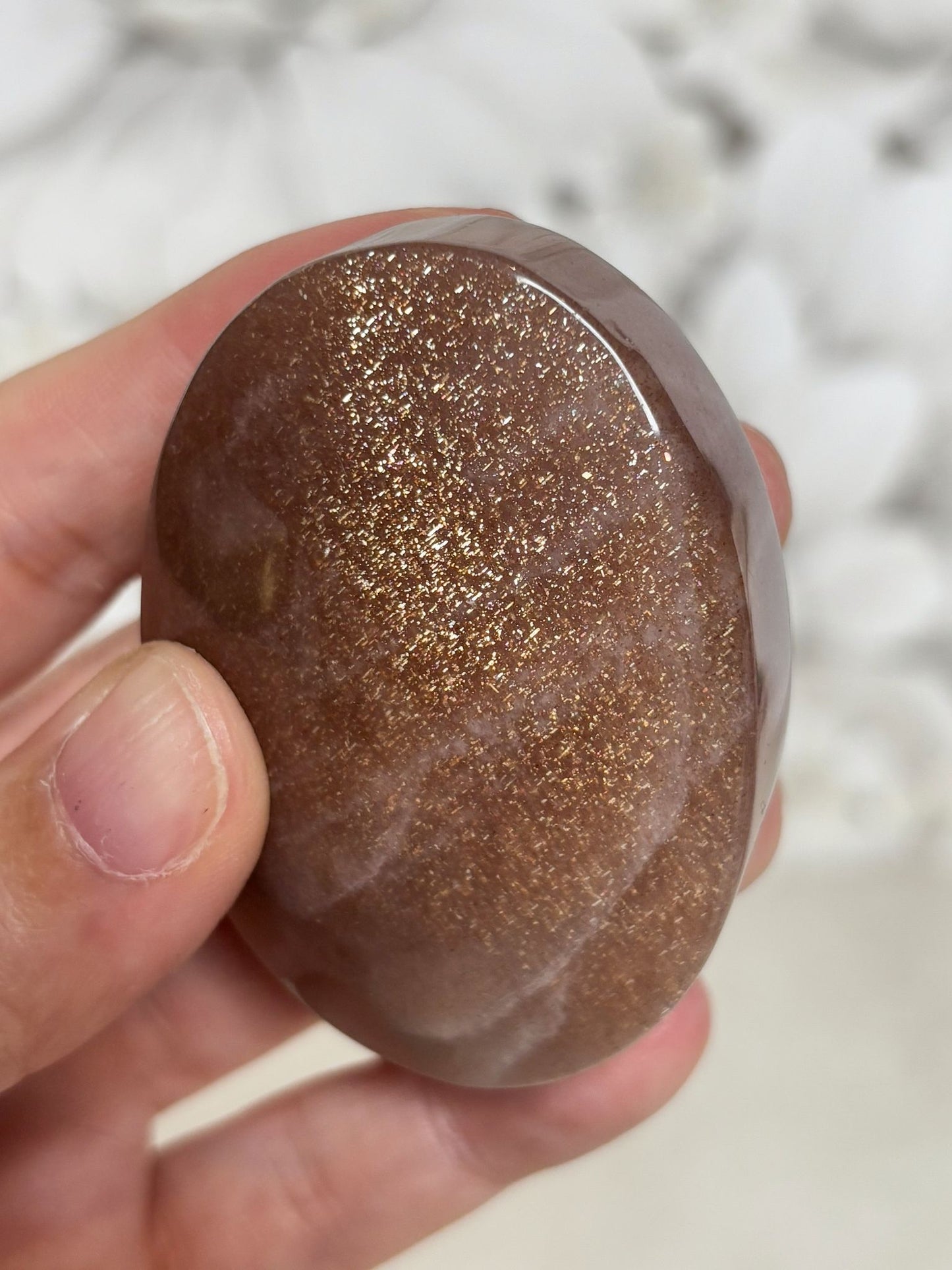 Pfirsich Mondstein & Sonnenstein Handstein