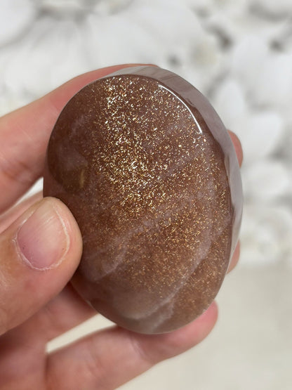 Pfirsich Mondstein & Sonnenstein Handstein