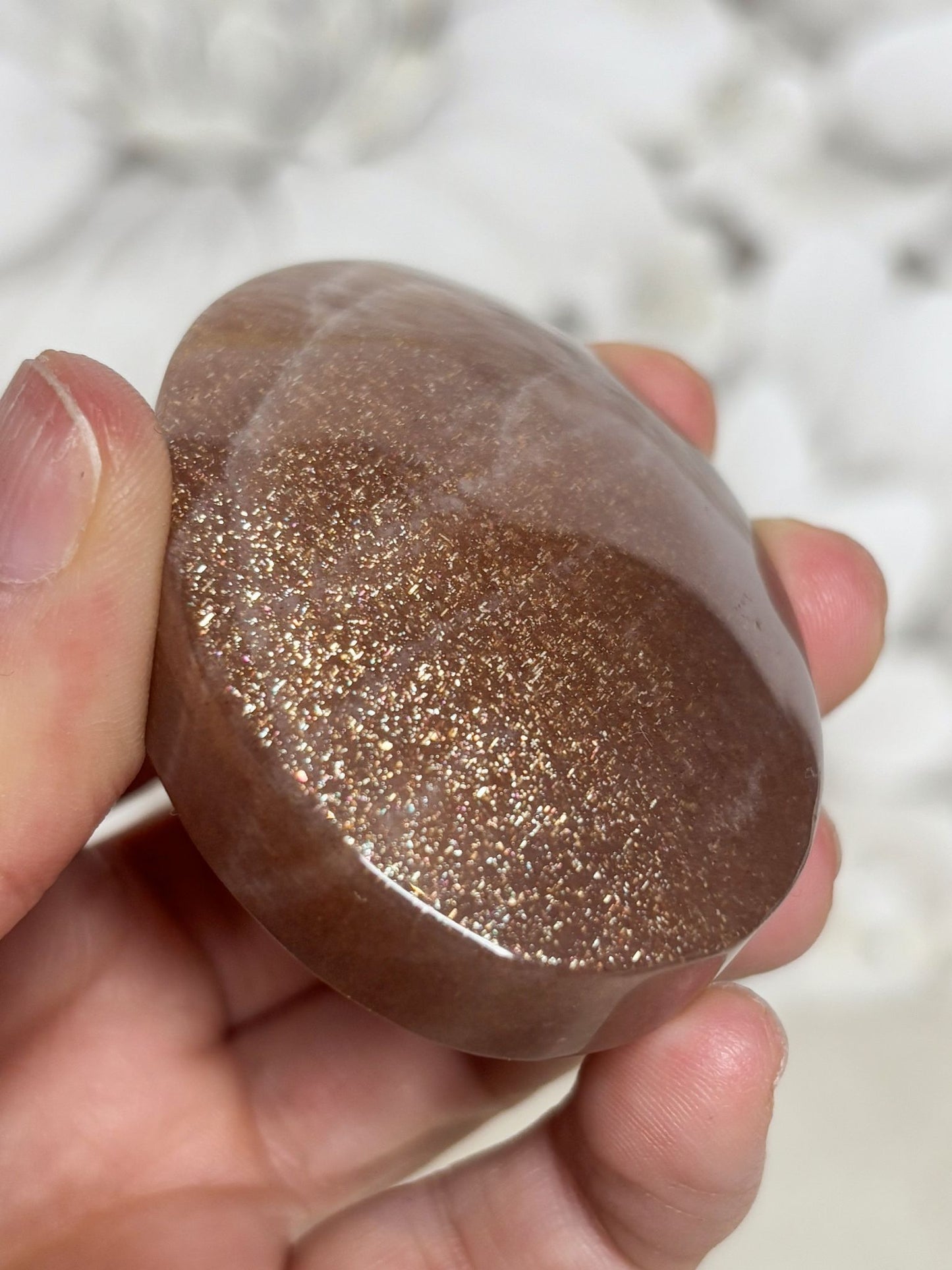 Pfirsich Mondstein & Sonnenstein Handstein