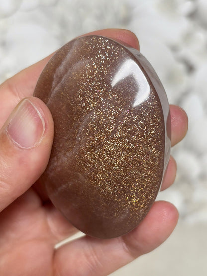 Pfirsich Mondstein & Sonnenstein Handstein