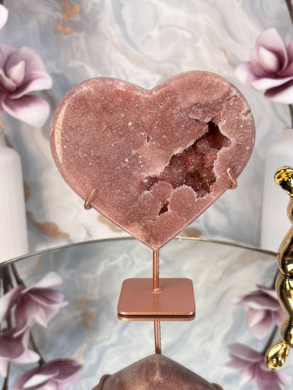 Pinker Amethyst Herz Klein